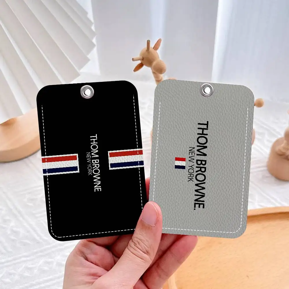 

Fashion Brand T-Thom B-Brown Rectangle Keychain Card Holder, Badge Credit Card Holder, Student ID Card Holder, Bus Cards Cover