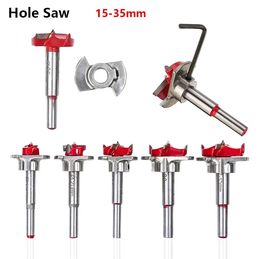 

1Pcs 15-35mm Hole Saw Adjustable Positioning Hinge Opener Boring Bit Cemented Carbide Woodworking Drill Bits