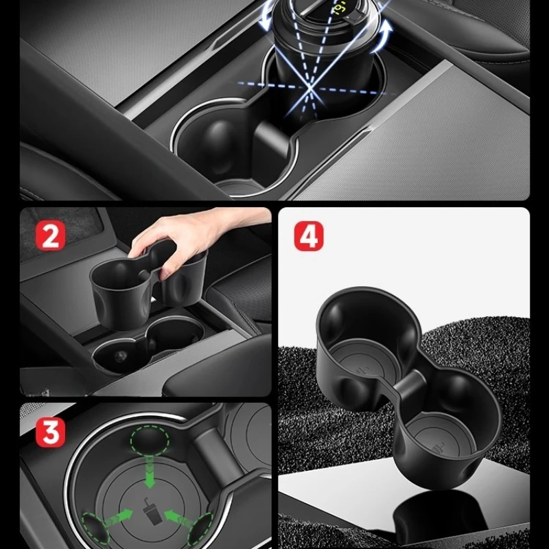 For Tesla Model 3/Y Highland Central Control Water Cup Limiter Silicone Coaster Mat Accessories Accesorios Para Auto Cup Pad