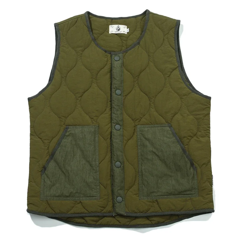 Gilet rembourré en coton Vintage pour hommes, veste matelassée sans manches, épais, chaud, décontrac