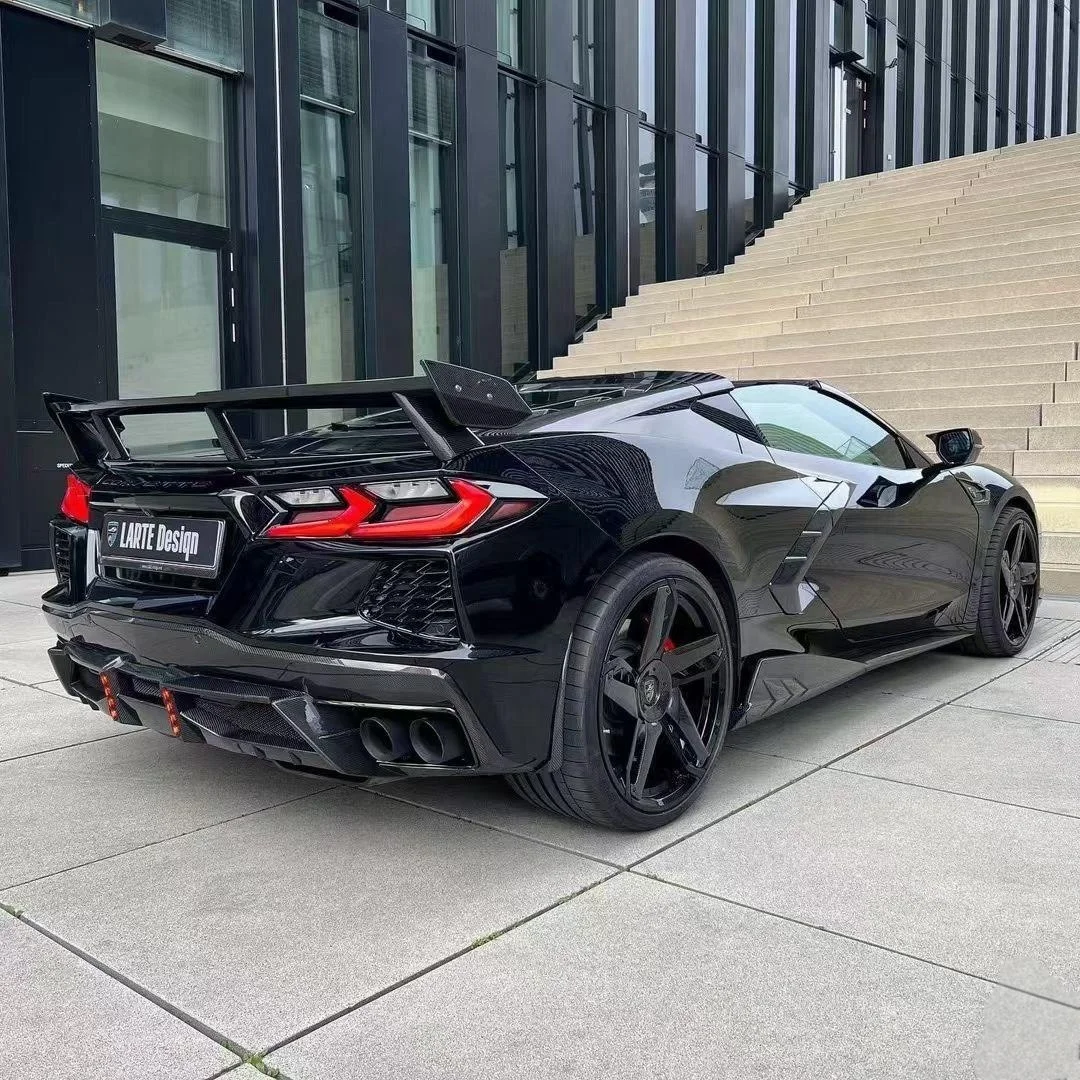 High Wing Excellent Quality Fast Delivery Dry Carbon Fiber Body Kits for Corvette C8