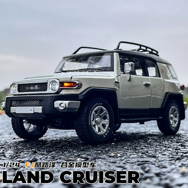 

Металлическая модель внедорожника FJ Cruiser 1:24, литая под давлением, со звуком и светом, имитация автомобиля, подарок для детей