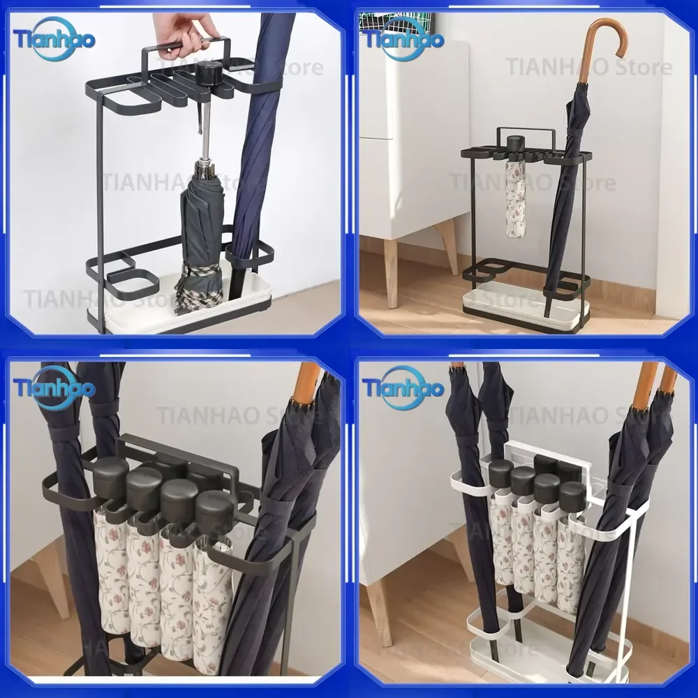 Luxury Umbrella Stand with Drainage System Modern Entryway Organizer for Hotel Use Waterproof Metal Holder for Commercial