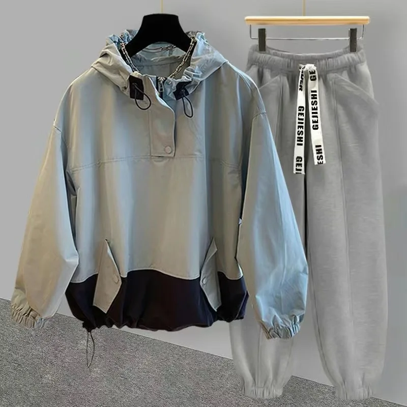 ARENS-ropa de calle para hombre, traje de dos piezas, chaqueta con capucha + Pantalones de cintura elástica, pantalones Cargo Harajuku, conjuntos de 2 piezas, trajes para hombre