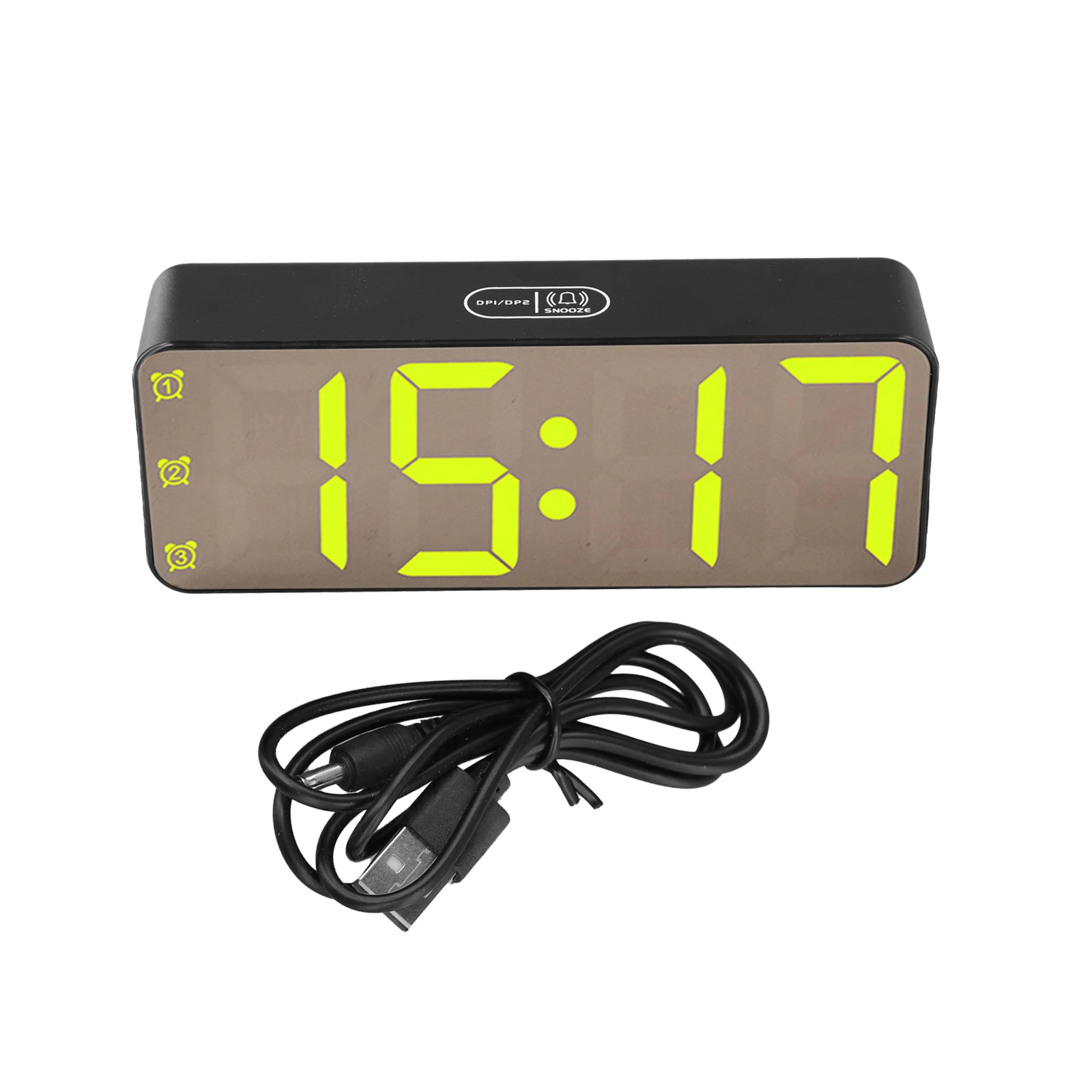 

Bedroom Decoration Black Loud Alarm Clock Alarm Time 12 24 Hour Format Light-Sensitive Display Plastic Material