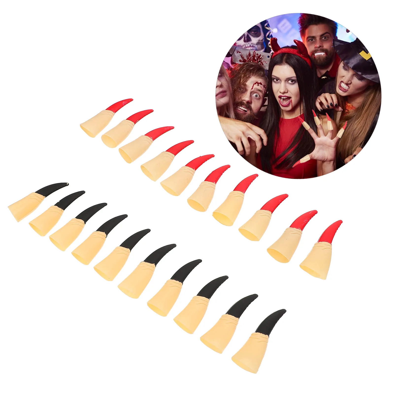 

20 Pcs Finger Accessories Halloween False Nail Claws Gothic Fake Fingernail Props Supplies