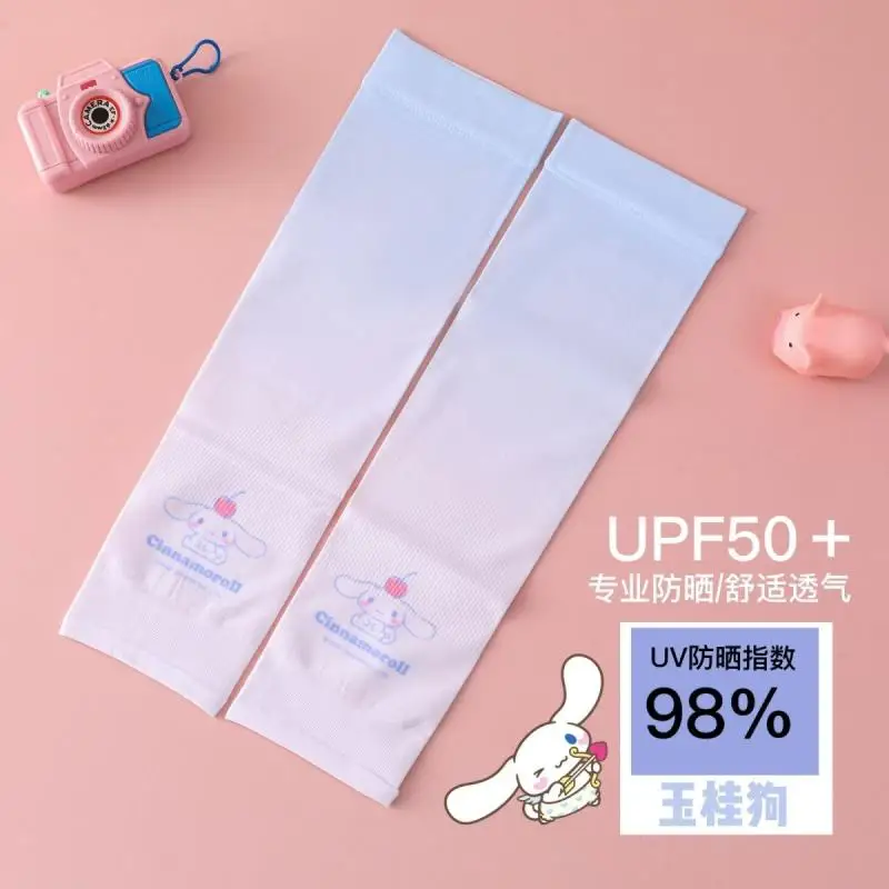 Sanrio 정통 여름 아이스 슬리브 Kuromi Kitty 멜로디 Uv 보호 얼음 실크 쿨 슬리브 통기성 만화 귀여운 슬리브 선물