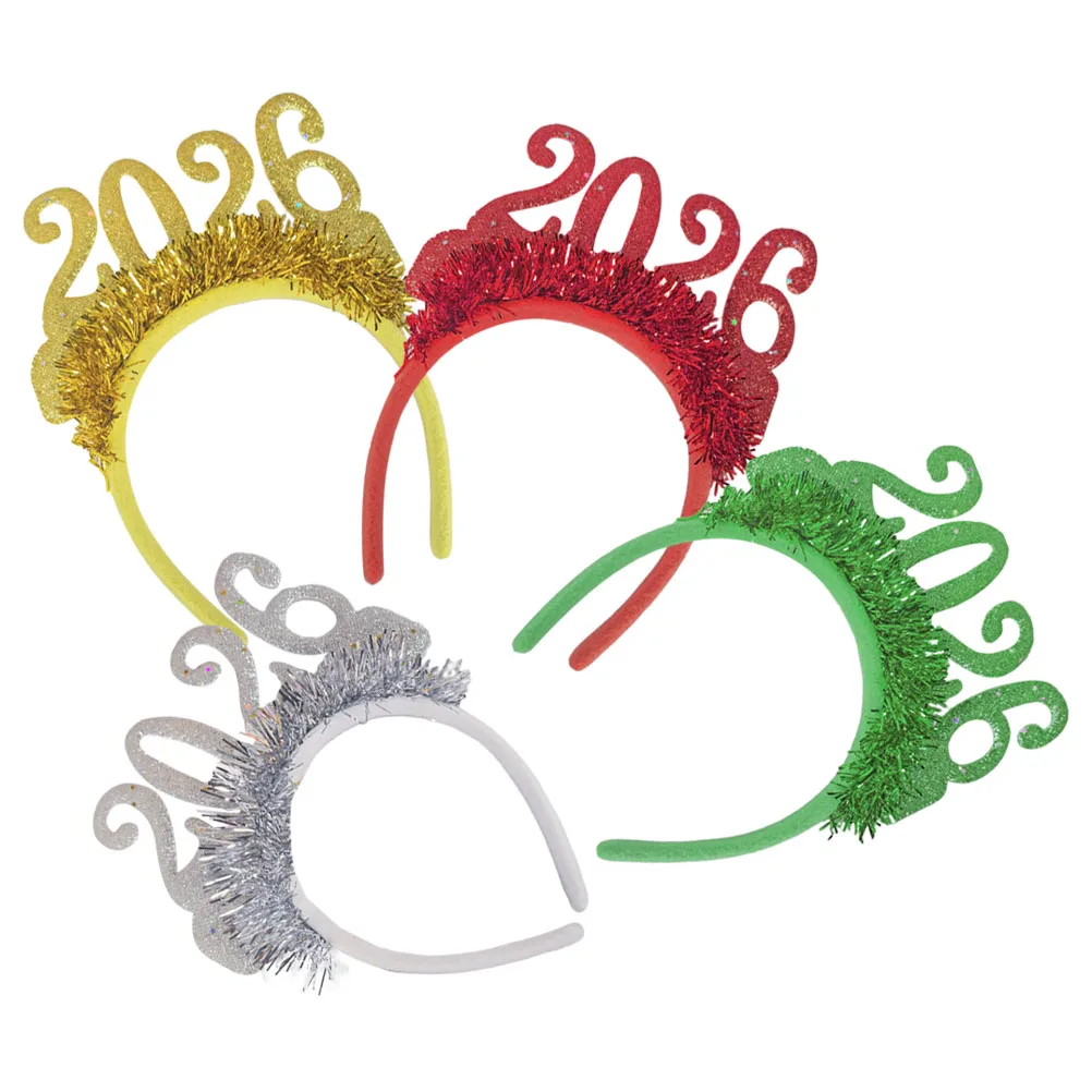 

4 Pcs for Women Holiday Headwear 2026 New Year Party Headdress New Year Hair Hoops Decorative Festive Hoop Christmas Accessories