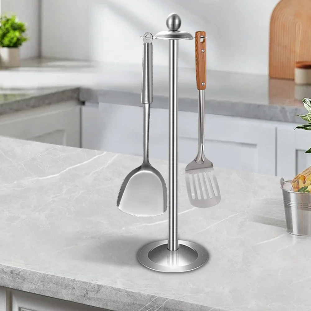 Stainless Steel Spoon Holder for Kitchen Utensils with Smooth to Protect Counters and Add Functional Elegance to Cooking