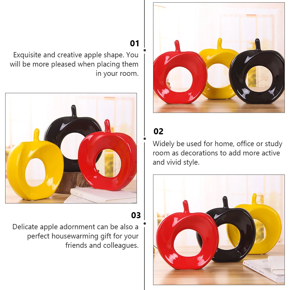 

Modern Fruit Figurine Sculpture for Home Decoration Decorations Living Room Black