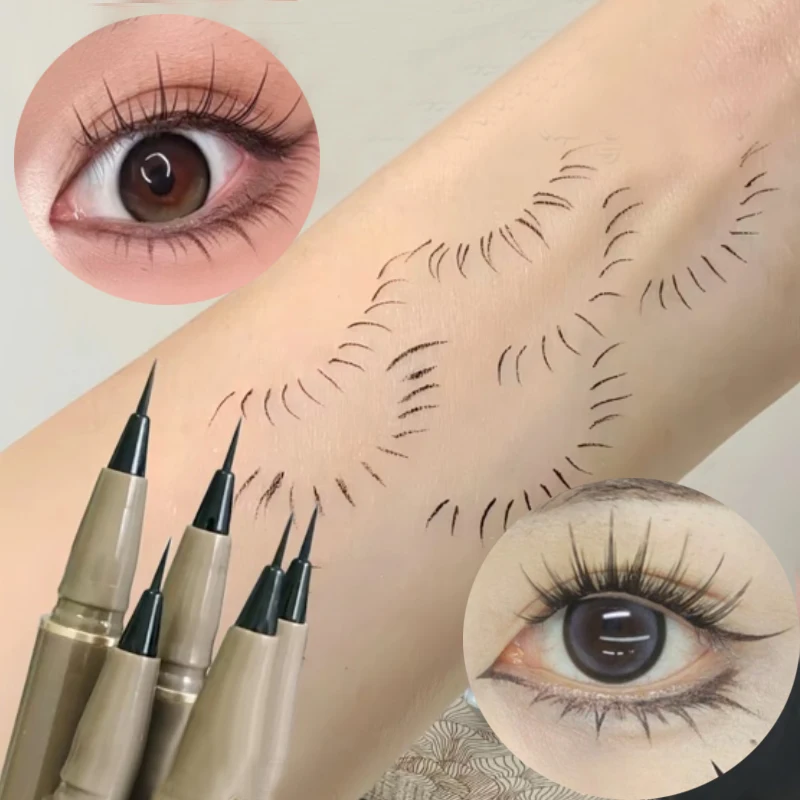 Ultra-thin Waterproof Liquid Eyeliner Pen Matte Smooth Quick Drying Black Brown Lasting Eye Liner Lower Eyelash Makeup Cosmetics