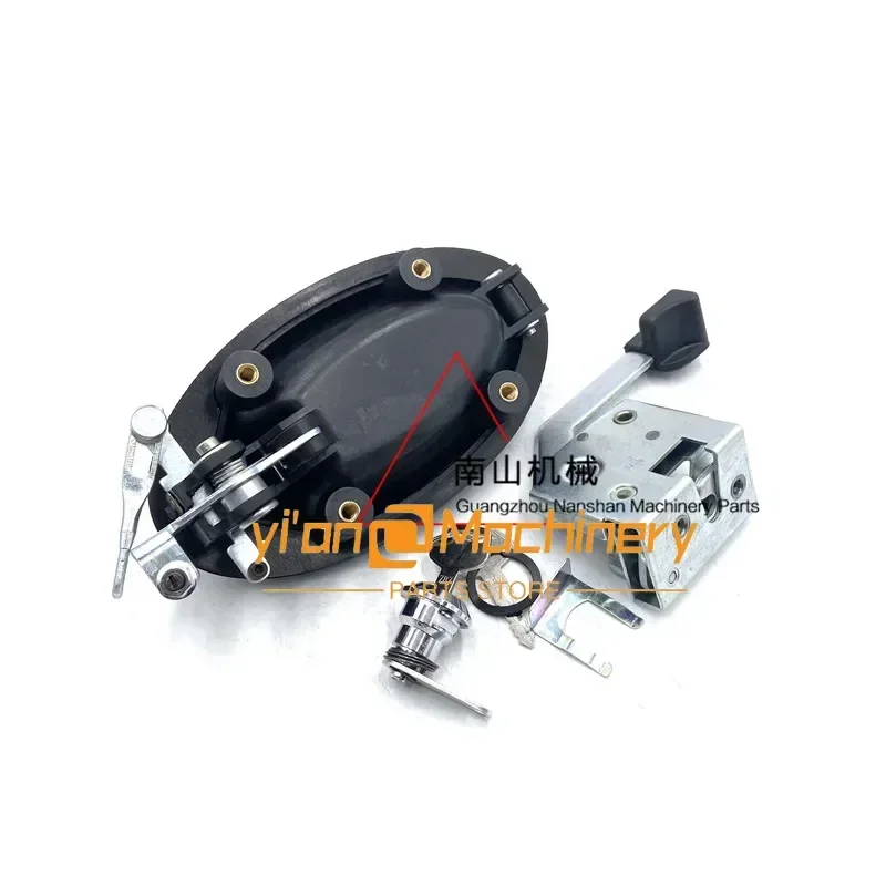 cab door lock assembly For Komatsu PC56-7/60-8/70-8 inside and outside handle block cylinder excavator parts