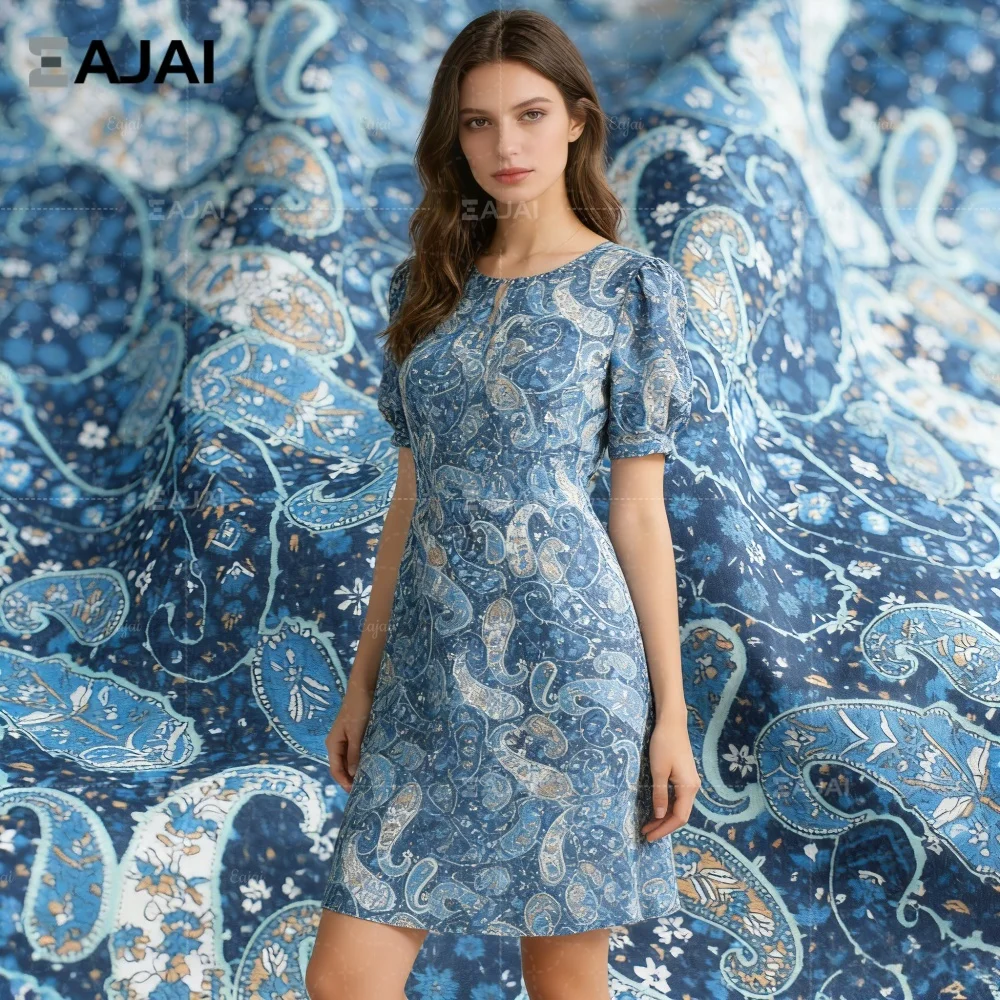 

Soft Cotton Fabric Floral Paisley Printed Cloth Material for DIY Sewing Project Beginner Friendly Craft Supplies Holiday