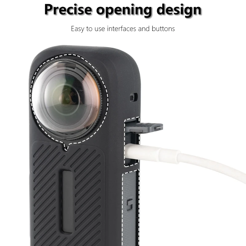 ตัวป้องกันกล้องซิลิโคนแบบเต็มตัวสำหรับการป้องกันเลนส์กล้อง Insta 360X4 รวมอยู่ด้วย H7JF