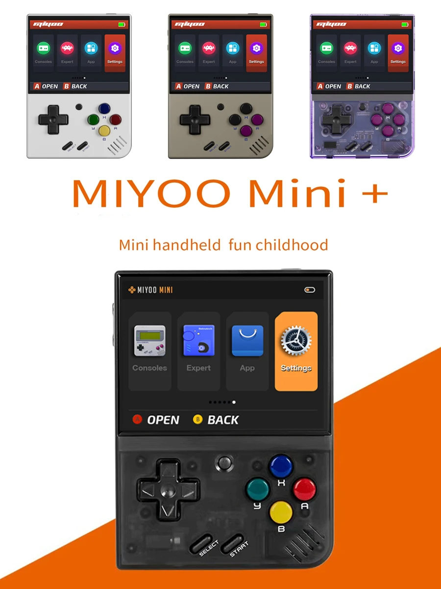 MIYOO Mini Plus Tragbare Retro-Handspielkonsole 3,5-Zoll-IPS-HD-Bildschirm Kindergeschenk Linux-System Klassischer Gaming-Emulator