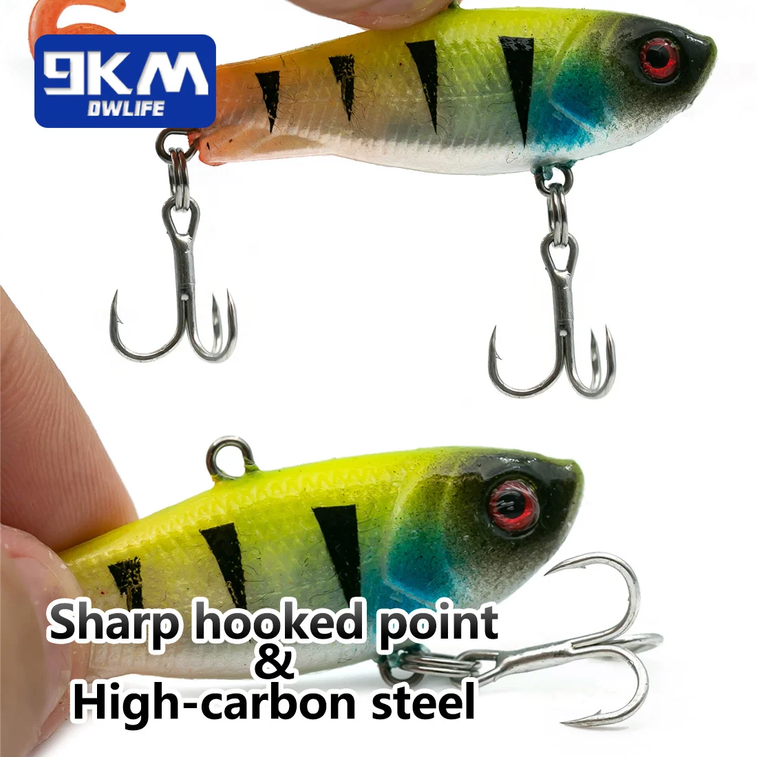9KM Swimbaits cabezal anzuelos cola dividida triples agua dulce salada - imagen 4
