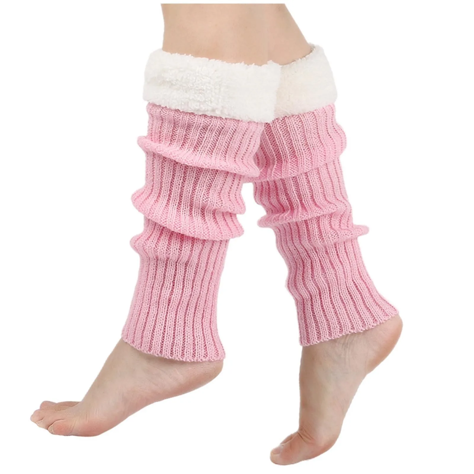 Women'S Velvet Warm Knitted Socks Foot Covers Pile Socks Leg Covers And Warm Foot Covers Leg Warmers Calentadores De Pierna