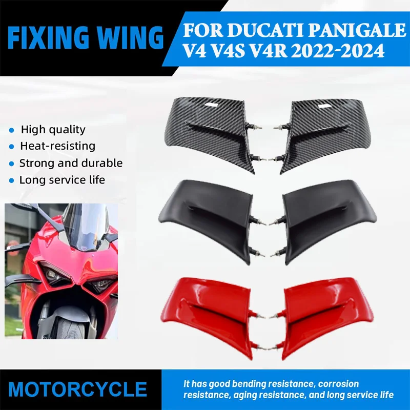 

Motorcycle Fixed Wing Spoiler Fairing For DUCATI PANIGALE V4 V4S V4R 2022-2024 ABS Front Aerodynamic Side Wing Side Winglet