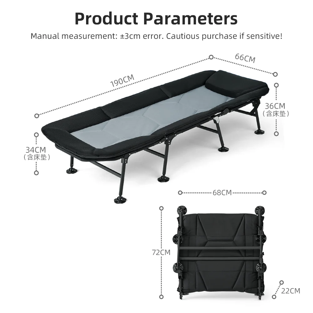 Portable Outdoor Adjustable Angle Camping New Stylish Folding Bed