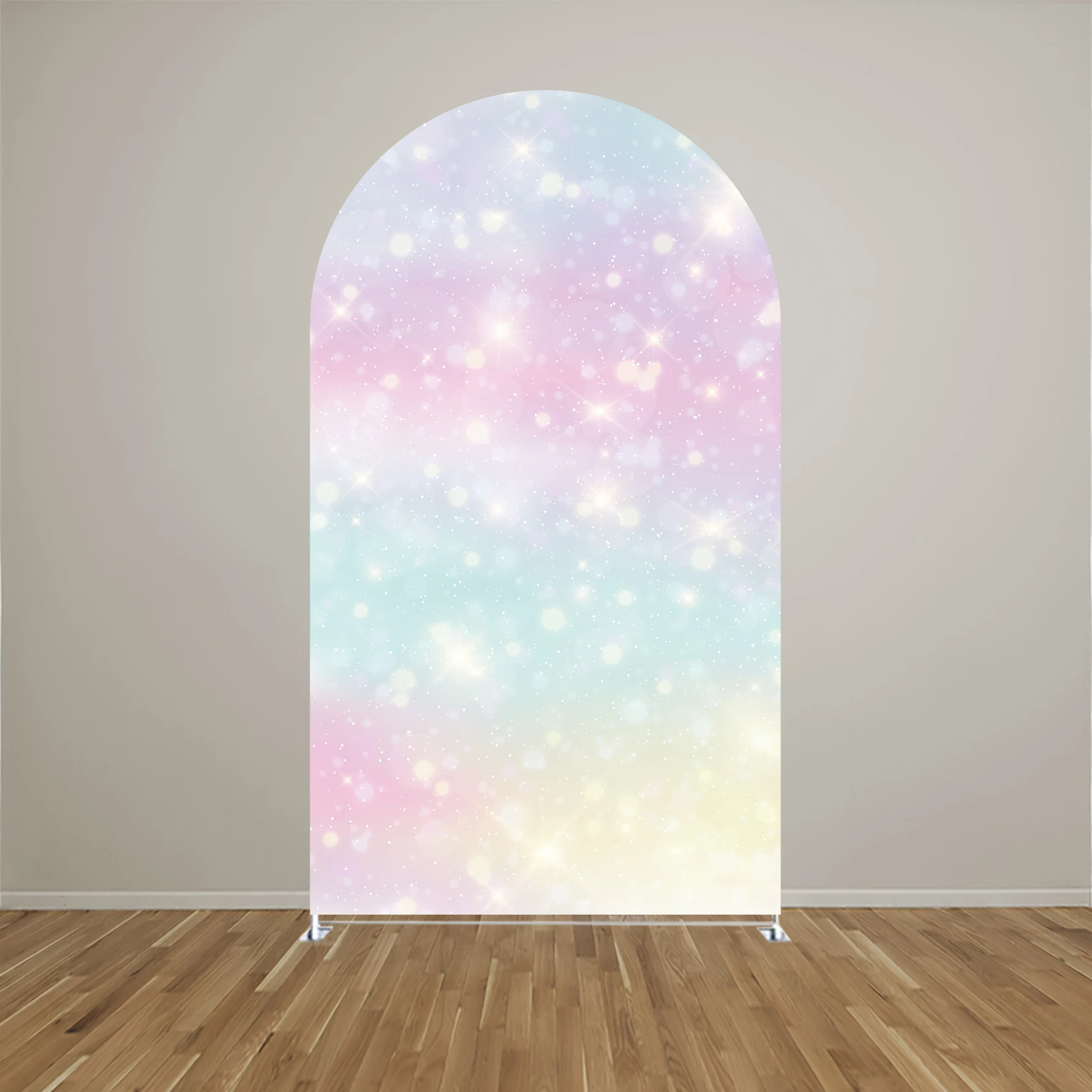 Rainbow Arch Backdrop Cover for Birthday Baby Shower Wedding Party Decoration,Bilayer Stretchy Fabric, Elastic and Washable