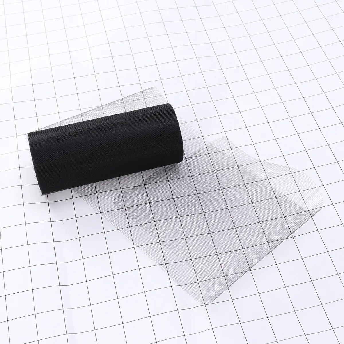 Rollo de Tela de Tul Negro de 15 cm x 25 Yardas, Material para Decoración de Bodas y Fiestas, Material para Manualidades, Rollo de Malla con Pedrería para Sillas