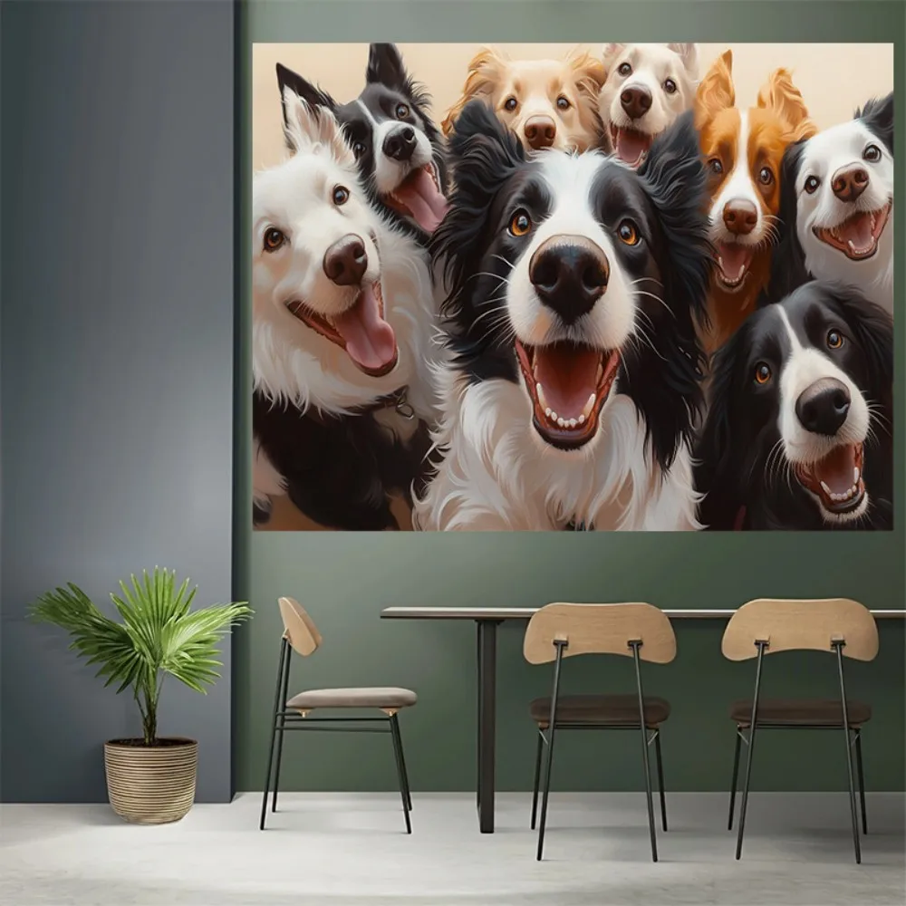 VIKAMA Funny Cute Cartoon Dog Taking Selfie Print Tapestry, Wall Hanging For Bedroom, Living Room And Dorm, Aesthetic Home Decor