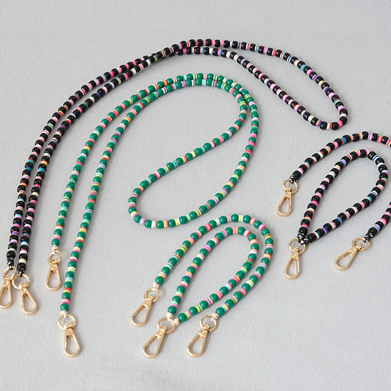 New Fashion Woman Bag Accessory Detachable Vintage Candy Beaded Chain Acrylic Bag Rope Strap Women Handbag Shoulder Handle Chain