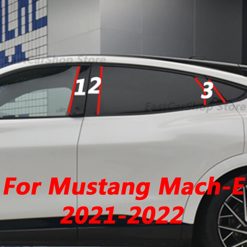 

For Ford Mustang Mach-E 2021 2022 Car Door Central Window Middle Column Trim Decoration Strip PC B C Pillar Accessories