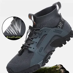 Camping Hiking Mens Sneakers Trail Trekking Mountain Climbing Shoes Mesh Breathable Summer Footwear Size 38-48 Free Shipping