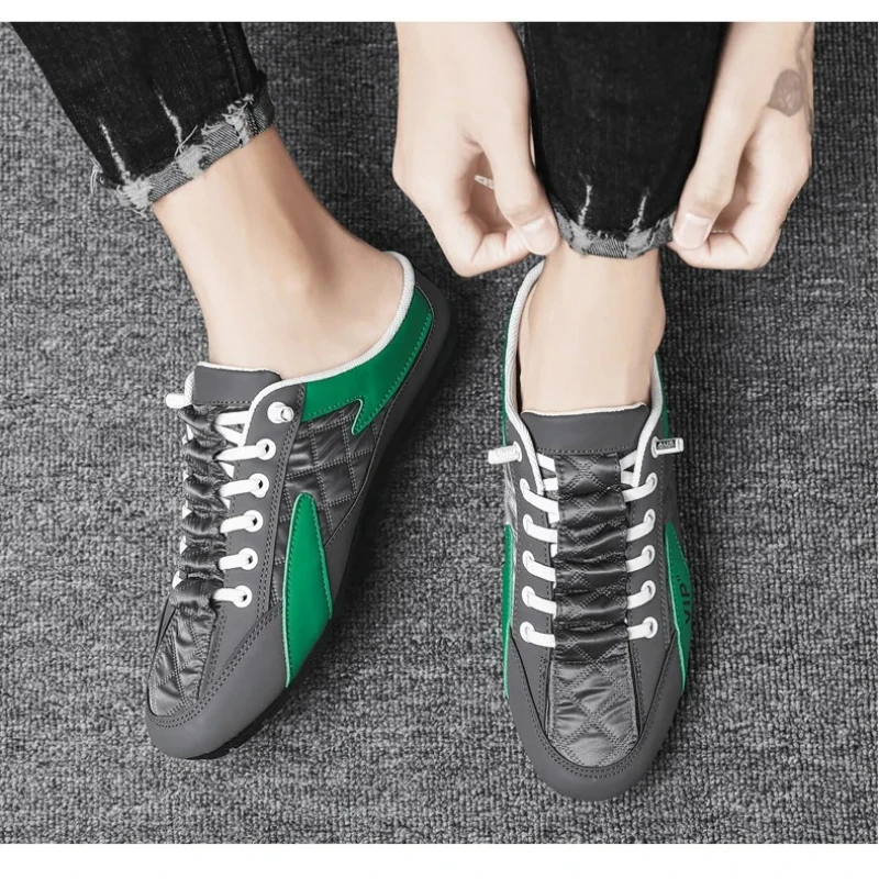 Man Platte Sneaker Mannelijke Slipper Loafers Mannen Trendy Slippers voor Mannen Zomer Wandelen Halve Slippers Antislip mannen Casual Schoenen