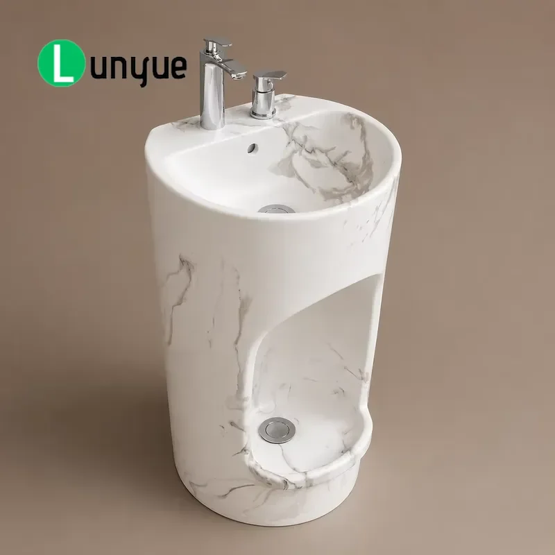 Modern Ceramic Floor to Ceiling Foot Bath Sink Custom Color Multi Functional Wash Basin for Hotel Bathroom Commercial Places