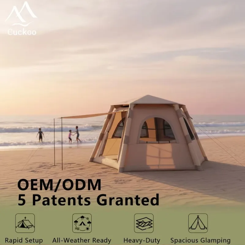 Fast Setup Lightweight Portable Custom Color Factory Outlet Waterproof Camping Inflatable Tent for Hiking