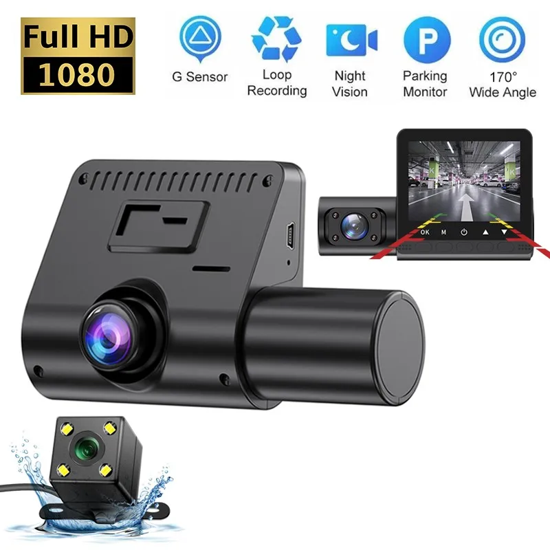 Lens Car DVR 1080P Dash Cam for Cars  Video Recorder Rear View Camera for Vehicle Black Box Parking Monitor Car Assecories