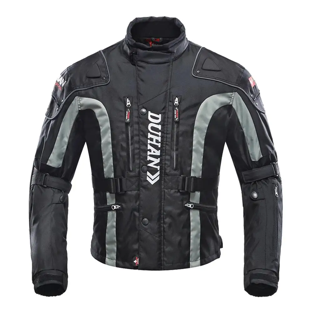 DUHAN Zwarte Motorjas Motorbroek Heren Motocross Racing Jas Body Armor Met Moto Protector Moto Kleding