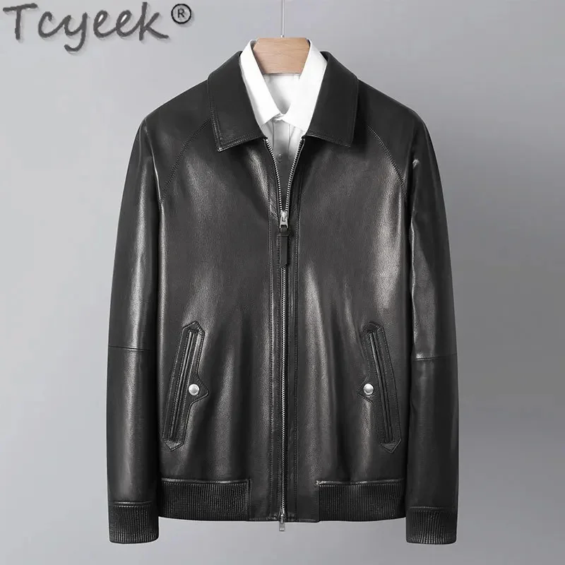 

Top Tcyeek Layer Goatskin Coat for Man Clothes Fashion Real Leather Jacket Men High-end Coats Slim Spring Autumn