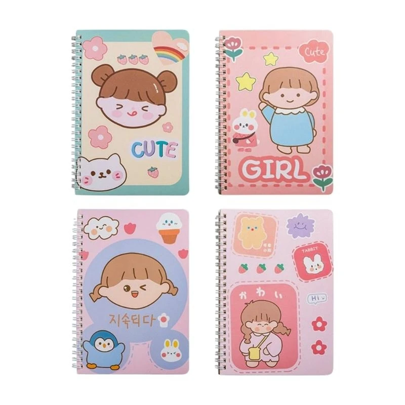 4 PCS 5 B5スパイラルノートブック文房具ノートブック漫画旅行ノートブック