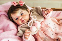 20inch Reborn Baby Doll Kit Abigail Smile Baby Unpainted Unfinished Doll Parts with Body and Eyes Kit Bebê Reborn Muñecas Bebe