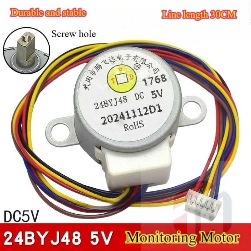 24BYJ48-5V DC Stepper Motor Low Speed Line Length 3.5CM Wireless Camera Monitor Motor 4-phase 5-wire Step Gear Motor Ratio 64:1