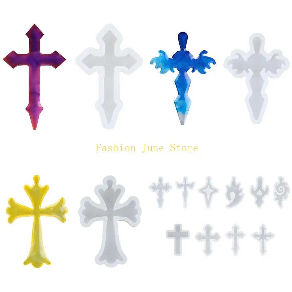 

N5KA Мода для креста кулон силиконовая смола формы для изготовления ювелирных изделий литейная форма ремесло
