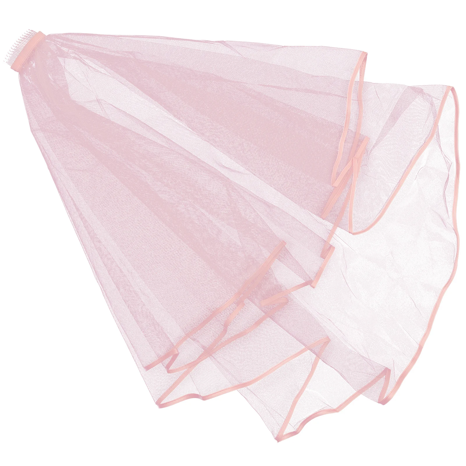 عصابة رأس قصيرة من الساتان بطبقة مزدوجة لحفلات الزفاف للعروس وحفلات توديع العزوبية وإكسسوارات التصوير الفوتوغرافي باللون الوردي