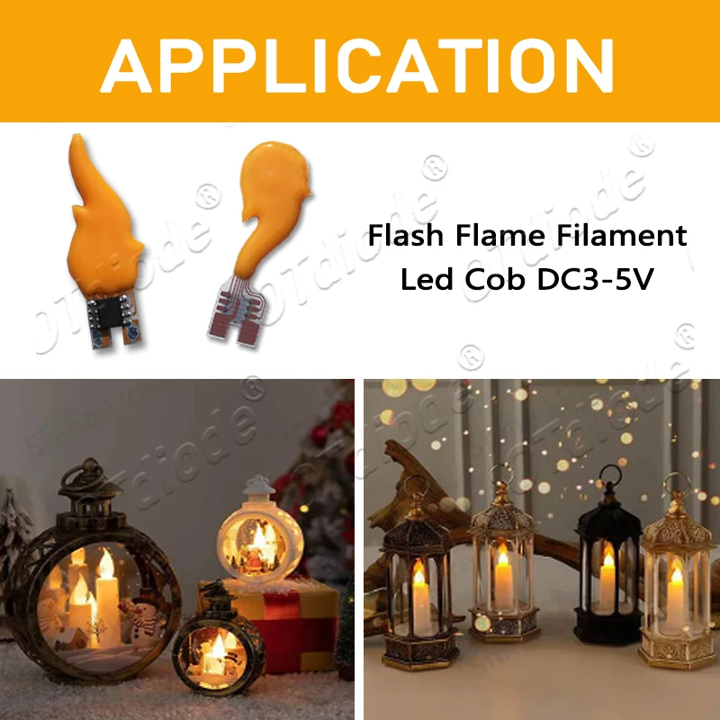 LED 3v 5v Flashing Candle Lights COB LEDs Flame Lights 1800K DC3-5V Birthday Party Decoration Light Bulbs Diode Accessories DIY image 6