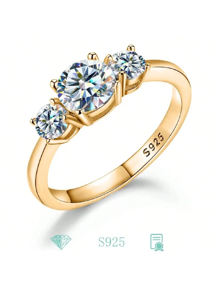 

GRA 1.6CT Real Moissanite Diamond Wedding Anniversary Rings For Women Original 925 Sterling Silver Luxury Quality Fine Jewelry