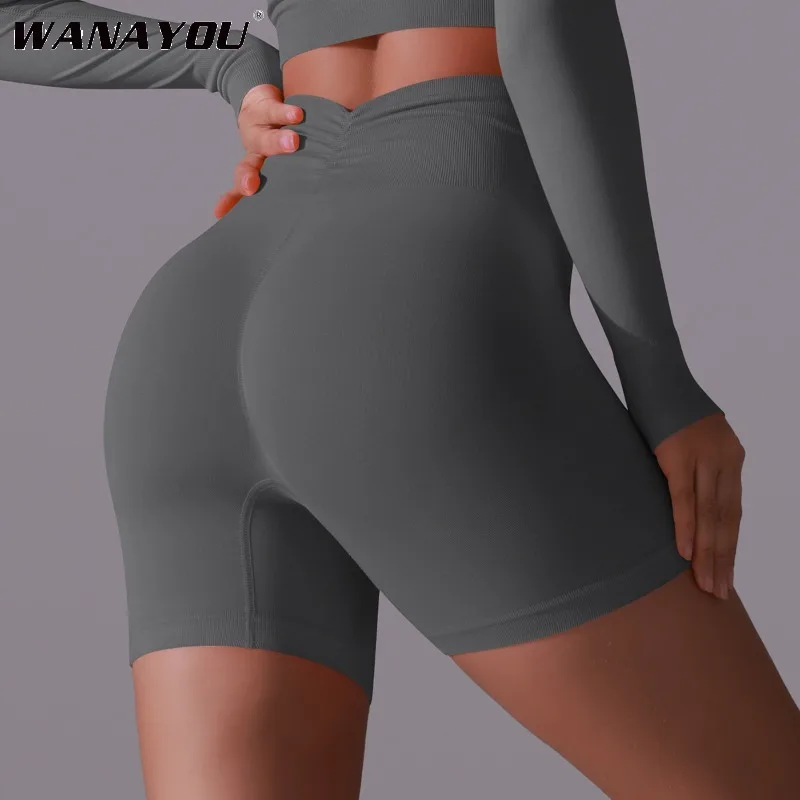 WANAYOU Women's Yoga Shorts High Waist Scrunch Booty Butt Lifting Comfort Fitness Gym Tights Squat Proof Naked Feel Leggings