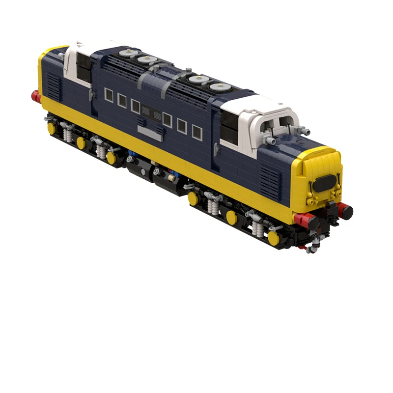 도시 자동차 모델 MOC 빌딩 벽돌 영국 철도 클래스 55 기관차 모듈 형 기술 선물 휴일 조립 어린이 장난감 정장