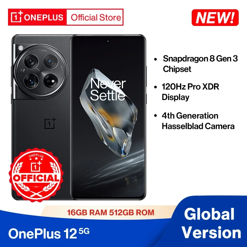 Nuevo OnePlus 12 versión Global 16GB 512GB Snapdragon 8 Gen 3 cámara Hasselblad 2K 120Hz pantalla 100W carga SUPERVOOC