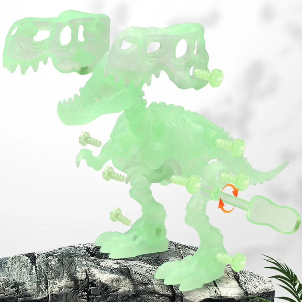 

1Set Dinosaurs Glow in The Dark DIY Assembly Plaything Educational Fun Kids Party Gift Dinosaurs Skeletons