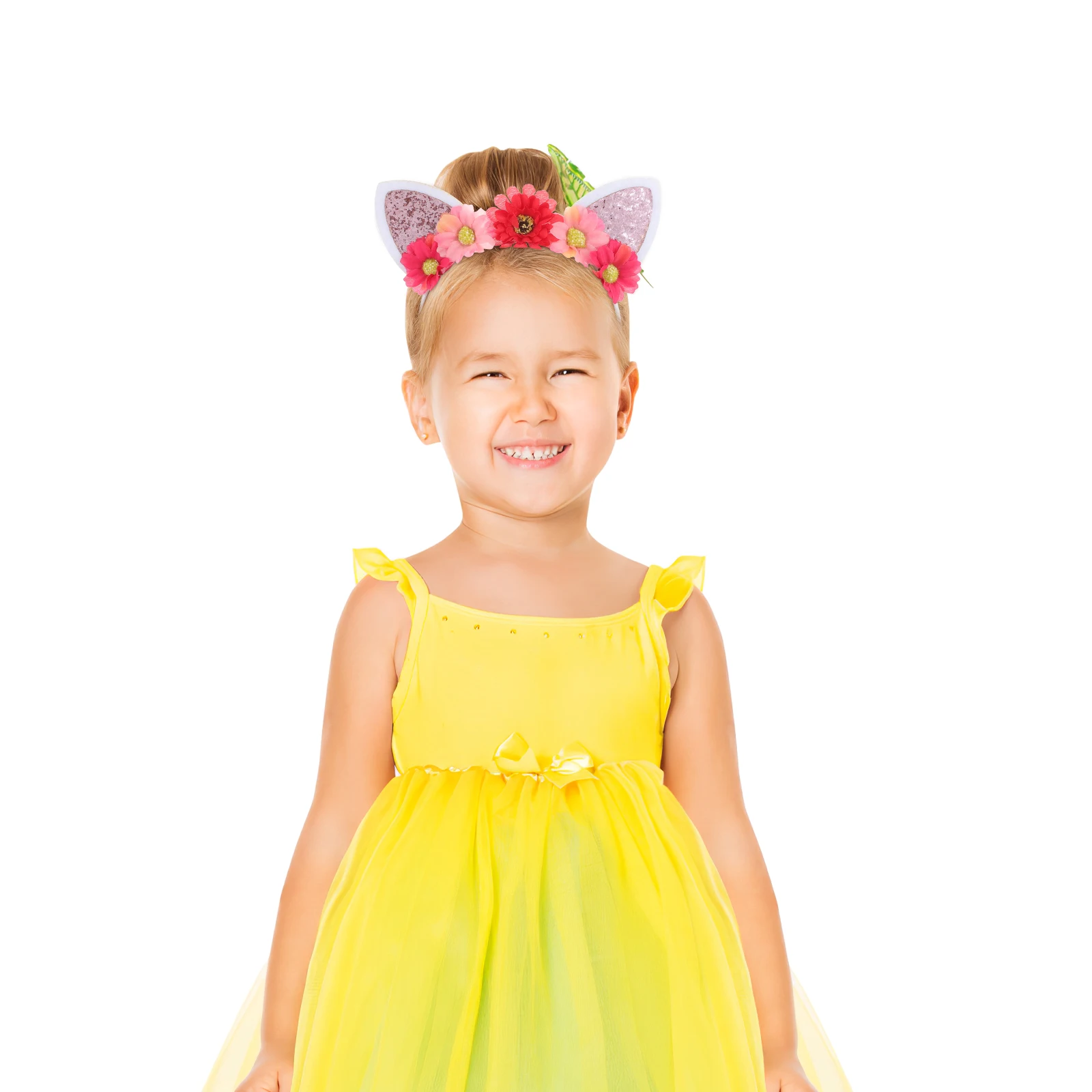 

Artificial Flower Cat Ears Headband Girls Kids Lightweight Comfortable Wear Fashion Party Floral Accessories Women