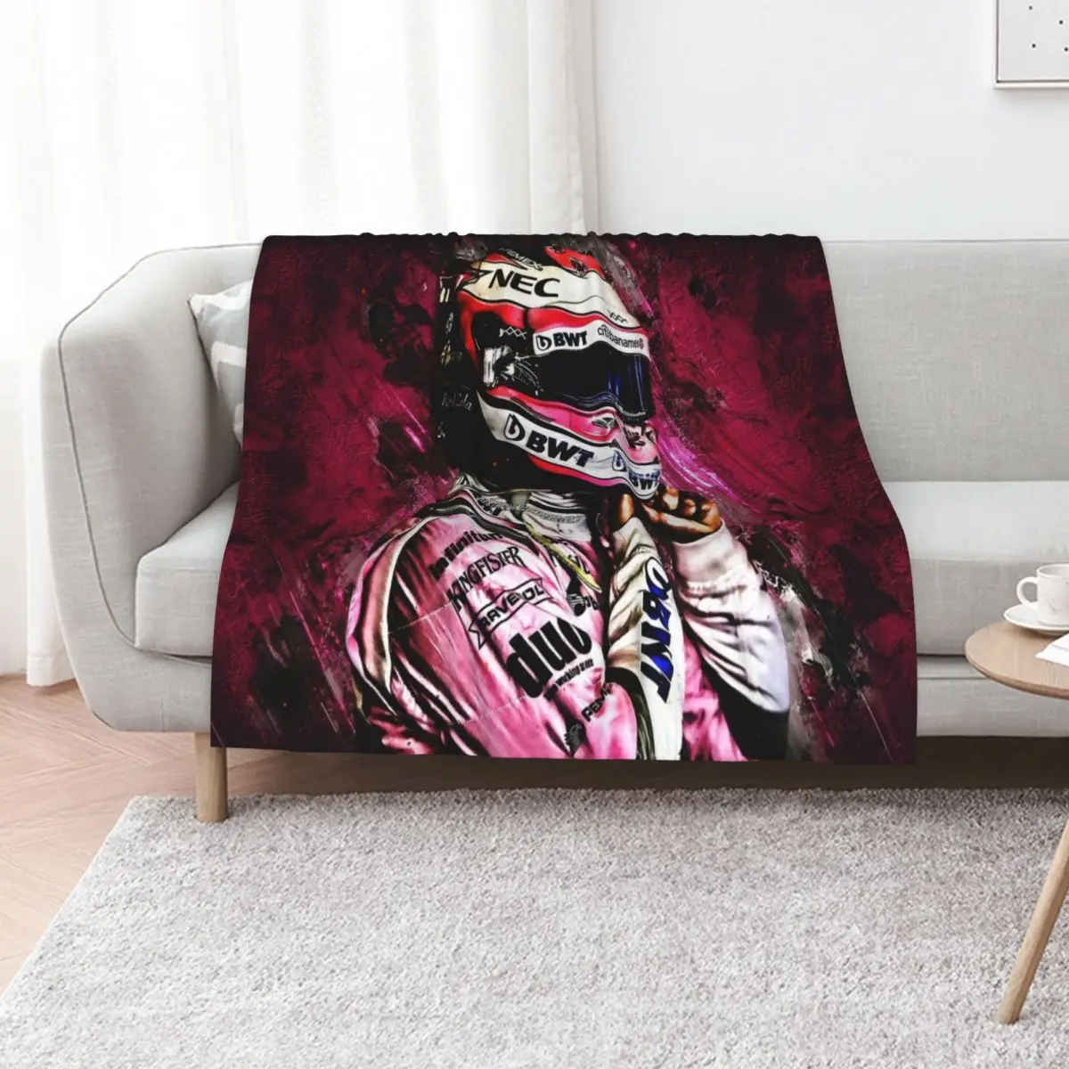sergio p??rez wallpaper Throw Blanket Picnic Vintage Summer heavy to sleep Flannel wednesday Blankets