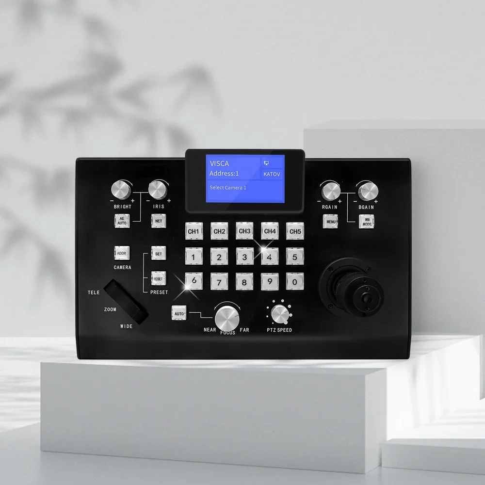 HDKATOV 5-Channel LCD Display PTZ Video Conference System With Joystick Controller Keyboard Rs232 For Video Conferencing