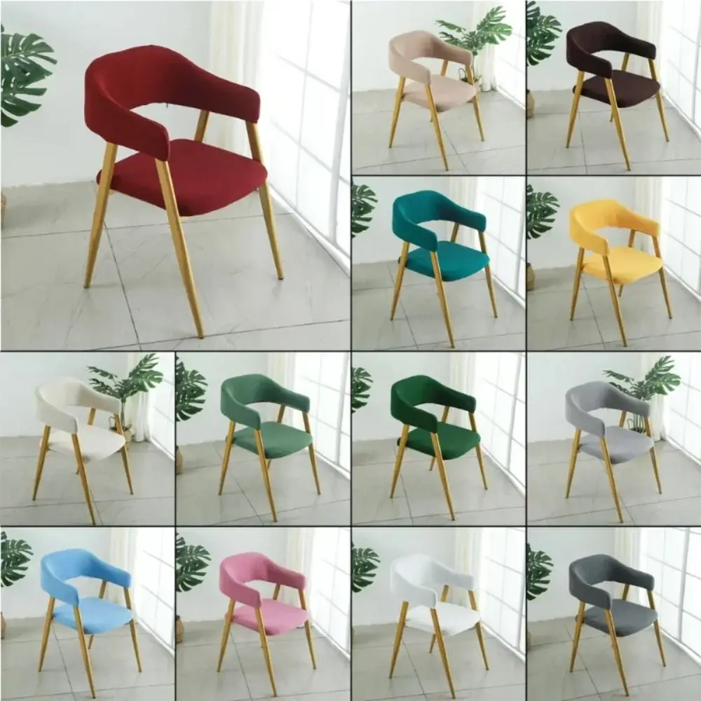 Stretch Fabric Split Chair Cover Thickened Texture Open Back Style Armchair Slipcover Dustproof Thick Dining Chair Cover